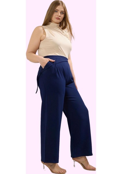 Kadın Geniş Paça Pantolon Polyester Dokuma Kumaş Iş Hayatının Şıklığı Yaz Aylarının Vazgeçilmezi fiyatları