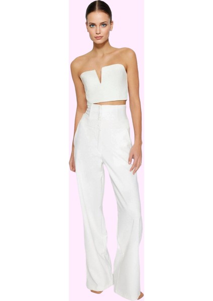 Kadın Geniş Paça Pantolon Yüksek Bel Rahat Kesim Şık ve Günlük Kullanım Yaz Aylarının Vazgeçilmezi