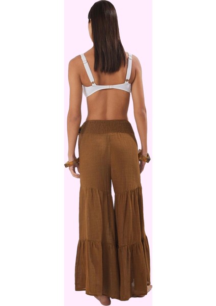 Kadın Plaj Pantolonu Bağlama Detaylı Boru Paça Rahat Kesim Yazlık Yaz Aylarının Vazgeçilmezi modelleri