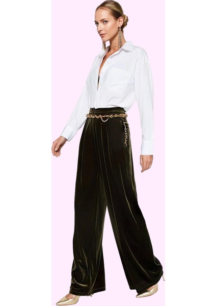 Kadın Yüksek Bel Wide Leg Kadife Pantolon; Şıklığı ve Konforu Bir Arada Yaz Aylarının Vazgeçilmezi fiyatları