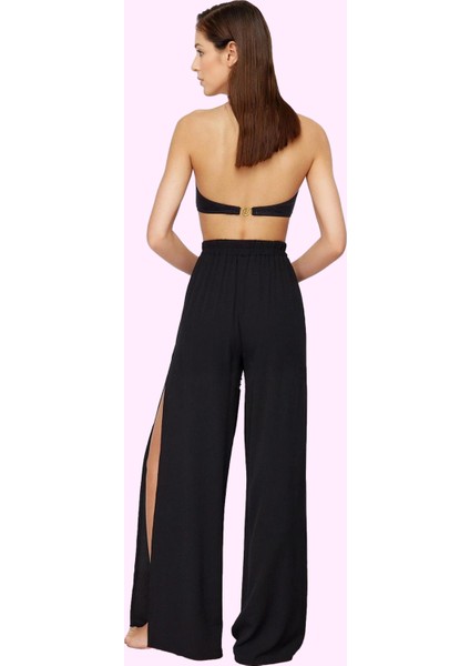 Kadın Crinkle Dokuma Plaj Pantolonu Yüksek Bel Geniş Paça Rahat ve Şık Tasarım Günlük Kullanım modelleri