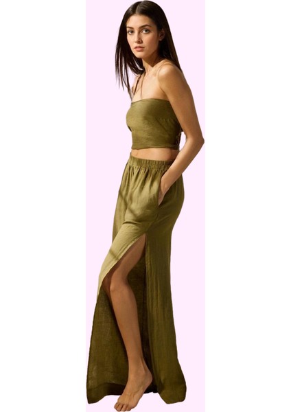 Kadın Renk Keten Dokuma Plaj Pantolonu Rahat ve Şık Yaz Stilleri Günlük Kullanım Hafta Sonu