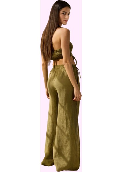 Kadın Renk Keten Dokuma Plaj Pantolonu Rahat ve Şık Yaz Stilleri Günlük Kullanım Hafta Sonu modelleri