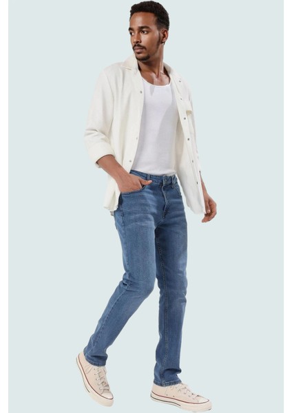 Erkek Pamuk Denim Jean Pantolon Regular Fit Boru Paça Günlük Stil Yaz Aylarının Vazgeçilmezi fiyatları