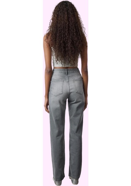 Kadın Denim Pantolon Yüksek Bel Geniş Paça Pamuk Günlük ve Şık Hafta Sonu Kaliteli Malzeme modelleri