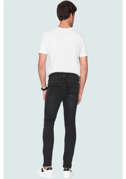 Erkek Denim Skinny Fit Kot Pantolon Pamuk Esnek Kumaş Günlük Şıklık Yaz Aylarının Vazgeçilmezi fiyatları