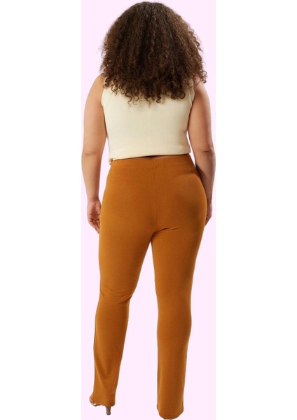 Kadın Yüksek Bel Örme Pantolon Ispanyol Paça Günlük Şıklık Hafta Sonu Yaz Aylarının Vazgeçilmezi modelleri