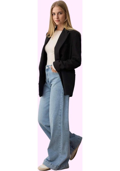 Kadın Wide Leg Comfort Jean Pantolon Pamuk Uzun Boy Günlük Şıklık Yaz Aylarının Vazgeçilmezi
