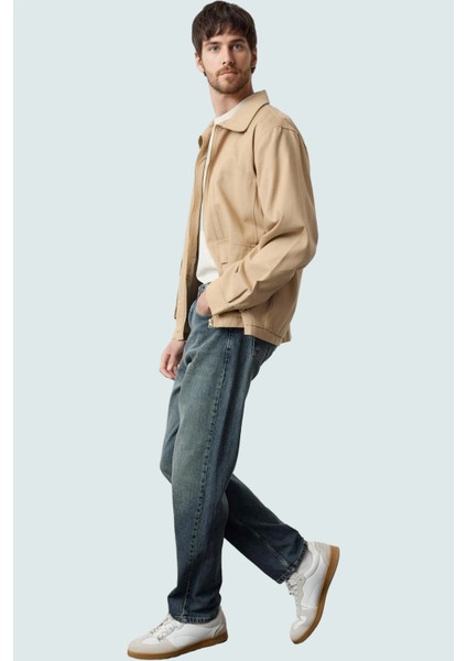 Erkek Denim Straight Fit Bol Kot Pantolon Pamuk Rahat Günlük Stil Yaz Aylarının Vazgeçilmezi fiyatları