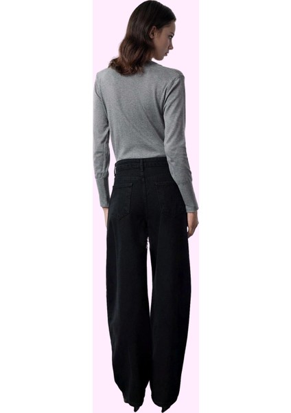 Kadın Barrel Jean Pantolon; Yüksek Bel Geniş Paça Pamuk Günlük Kullanım Yaz Aylarının Vazgeçilmezi modelleri