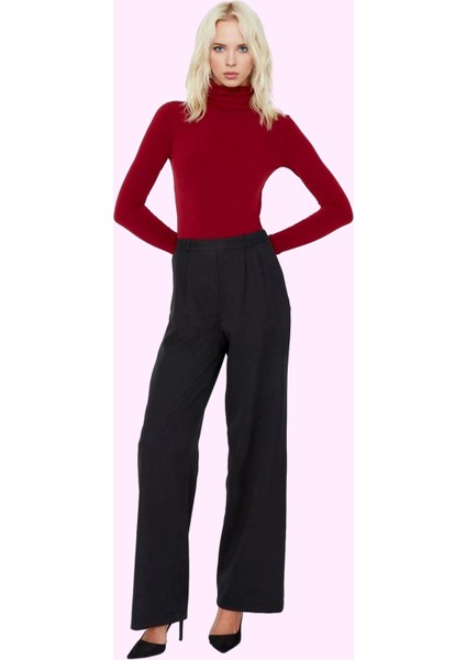 Kadın Terrycotton Dokuma Palazzo Pantolon Düz Desen Normal Bel Wide Leg Yaz Aylarının Vazgeçilmezi fiyatları
