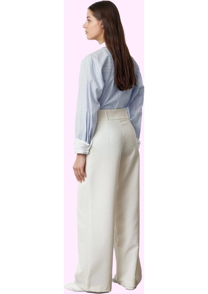 Kadın Geniş Paça Pantolon Yüksek Bel Detaylı Rahat ve Şık Günlük Kullanım Kaliteli Malzeme modelleri