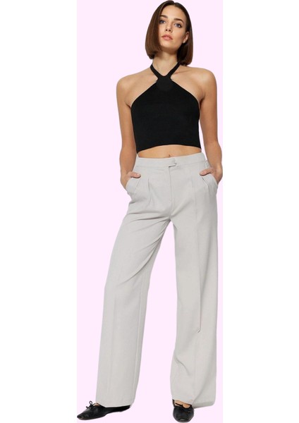 Kadın Regular Pantolon Finike Dokuma Kumaş Casual Stil Rahat Kesim Yaz Aylarının Vazgeçilmezi