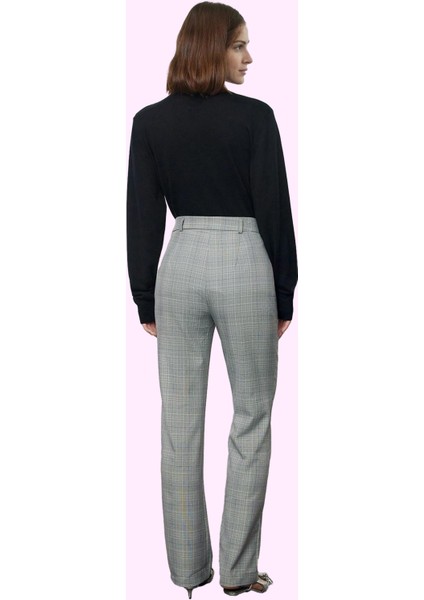 Kadın Ekose Straight Pantolon Kışlık Şıklık ve Rahatlık Günlük Kullanım Yaz Aylarının Vazgeçilmezi modelleri
