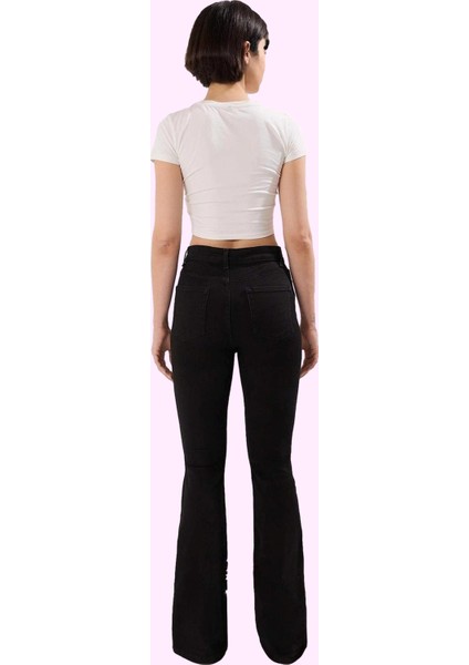 Kadın Denim Flare Pantolon Yüksek Bel Stretch Günlük Kombinler Için Yaz Aylarının Vazgeçilmezi modelleri