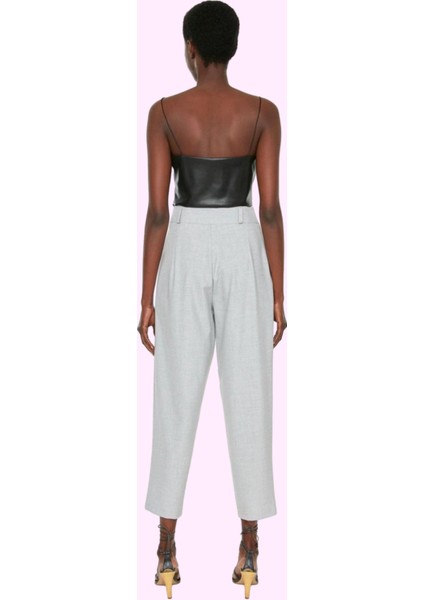 Kadın Poliviskon Dokuma Pantolon Yüksek Bel Havuç Kalıp Günlük ve Iş Hayatı Modern Tasarım modelleri