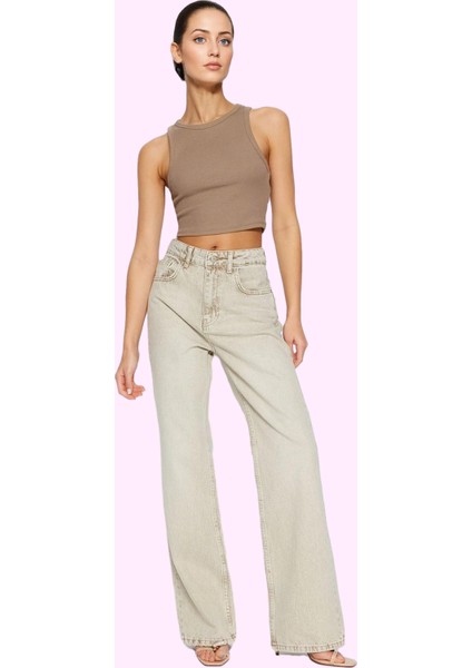 Kadın Pamuklu Wide Leg Jean Pantolon Rahatlık ve Stil Bir Arada Yaz Aylarının Vazgeçilmezi