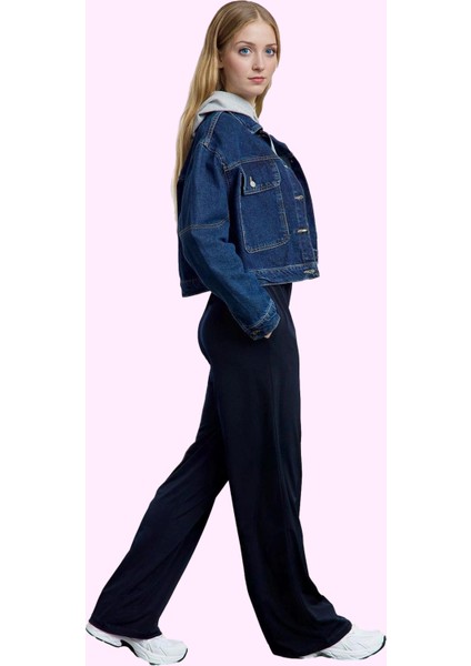 Kadın Yüksek Bel Geniş Paça Pantolon Rahat Kalıp Casual Günlük Kullanım Yaz Aylarının Vazgeçilmezi fiyatları