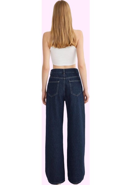 Kadın Pamuklu Denim Pantolon; Geniş Paça Günlük Şıklık Hafta Sonu Yaz Aylarının Vazgeçilmezi modelleri