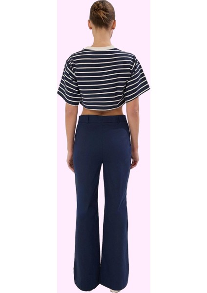 Kadın Pamuklu Bootcut Pantolon Yüksek Bel Geniş Paça Rahat Kalıp Yaz Aylarının Vazgeçilmezi modelleri