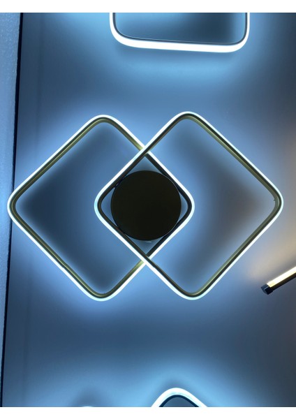 Yüksek Aydınlatmalı Kare Gold Tavan Plafonyer LED Avize, 3 Renk Aydınlatma fiyatları