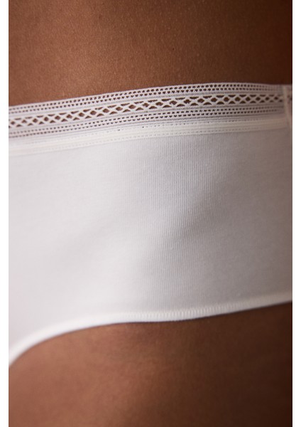 Ekru Düşük Bel Pamuklu Hipster Külot fiyatları