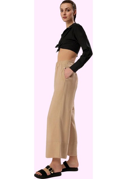 Kadın Yüksek Bel Wide Leg Dokuma Pantolon Casual Günlük Stil Hafta Sonu Yaz Aylarının Vazgeçilmezi fiyatları