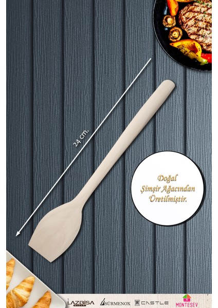 Doğal Şimşir Ağacı Ahşap Tahta Kaşık Spatula Seti Ağaç Kaşık (2li Set) modelleri