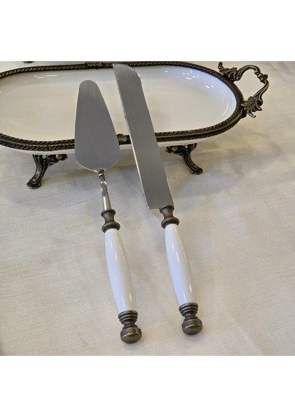 Porselen 5 Parça Servis Kaşık Seti Antik modelleri