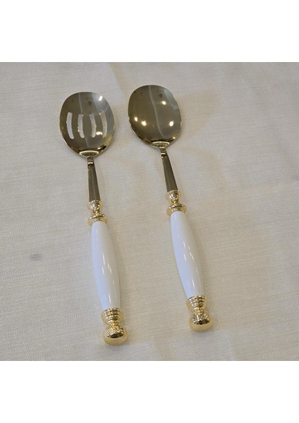 Porselen 5 Parça Servis Kaşık Seti Altın fırsatları
