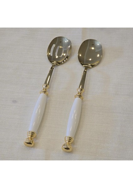 Porselen 5 Parça Servis Kaşık Seti Altın indirimleri