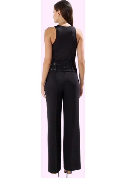 Kadın Şık Boru Paça Pantolon Yüksek Bel Geniş Kalıp Dokuma Kumaş Yaz Aylarının Vazgeçilmezi modelleri