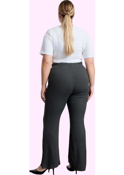 Kadın Kaşkorse Örme Pantolon Yüksek Bel Ispanyol Paça Kışlık Model Yaz Aylarının Vazgeçilmezi modelleri