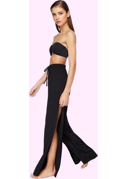 Kadın Relaxed Fit Yüksek Bel Pantolon Yazlık Geniş Paça Plaj Şıklığı Yaz Aylarının Vazgeçilmezi