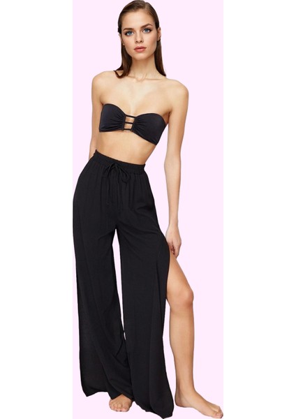 Kadın Relaxed Fit Yüksek Bel Pantolon Yazlık Geniş Paça Plaj Şıklığı Yaz Aylarının Vazgeçilmezi fiyatları