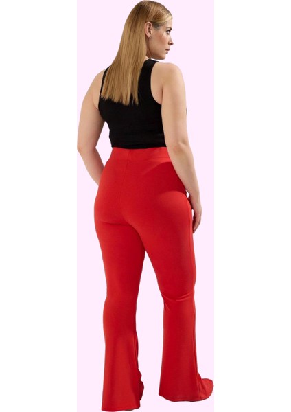 Kadın Regular Flare Pantolon Viskoz Polyester Elastan Yüksek Bel Günlük Yaz Aylarının Vazgeçilmezi modelleri