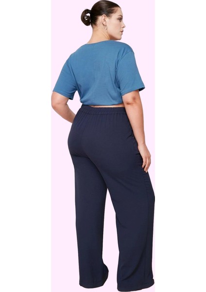 Kadın Dokuma Pantolon Geniş Paça Yüksek Bel Casual Tasarım Fermuarlı Yaz Aylarının Vazgeçilmezi modelleri