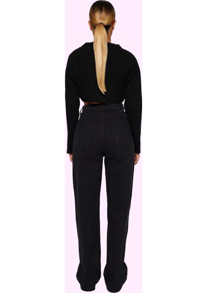 Kadın Pamuk Denim Jean Pantolon Basic Yüksek Bel Geniş Paça Yaz Aylarının Vazgeçilmezi modelleri