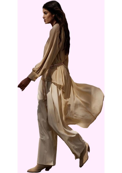 Kadın Poliviskon Dokuma Pantolon Yüksek Bel Geniş Paça Özel Tasarım Yaz Aylarının Vazgeçilmezi fiyatları