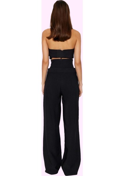 Kadın Şık Pantolon Geniş Paça Yüksek Bel Polyester Karışımlı Kumaş Yaz Aylarının Vazgeçilmezi modelleri