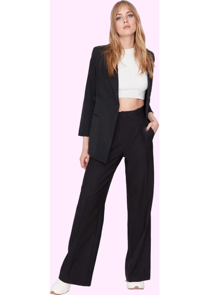 Kadın Boru Paça Pantolon Polyester Elastan Günlük ve Iş Kullanımı Yaz Aylarının Vazgeçilmezi fiyatları