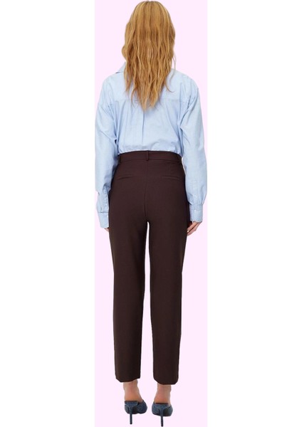 Kadın Polyester Elastan Finike Dokuma Pantolon Boru Paça Normal Bel Günlük Kaliteli Malzeme modelleri
