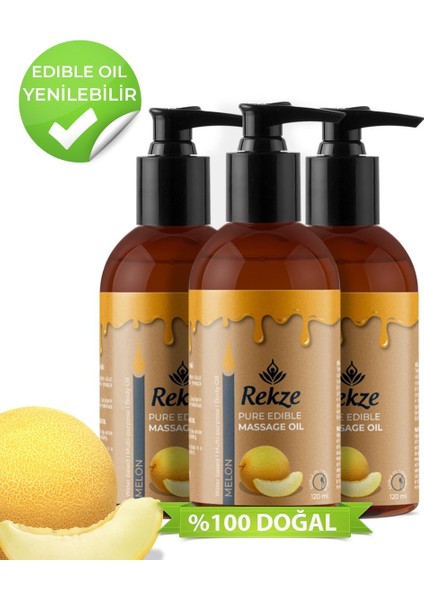 3’li Kavun Aromalı Masaj Yağı – 120 ml x 3 Doğal Vücut Bakım ve Aromaterapi Yağı