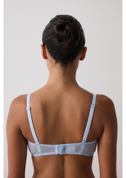 Çizgili Lotus Işlemeli Balenli Toparlayıcı Straplez Sütyen indirimleri