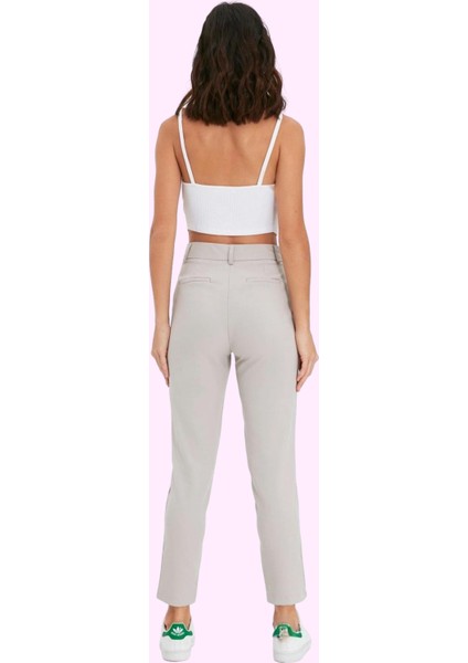 Kadın Polyester Elastan Finike Dokuma Pantolon Boru Paça Normal Bel Günlük Kaliteli Malzeme modelleri