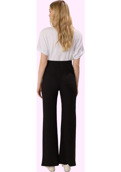 Kadın Yazlık Animal Desenli Ispanyol Paça Pantolon Yüksek Bel Flare Kesim Günlük Kombinler modelleri