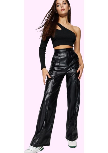 Kadın Günlük Kullanım Için Yüksek Bel Geniş Paça Nervürlü Pantolon Yaz Aylarının Vazgeçilmezi fiyatları