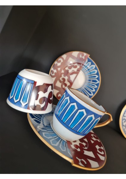 12 Parça 6 Kişilik Porselen Türk Kahvesi Fincan Takımı Olivia Serisi modelleri