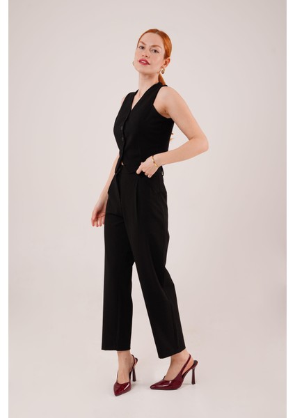 Önü Düğmeli Siyah Yelek fiyatları