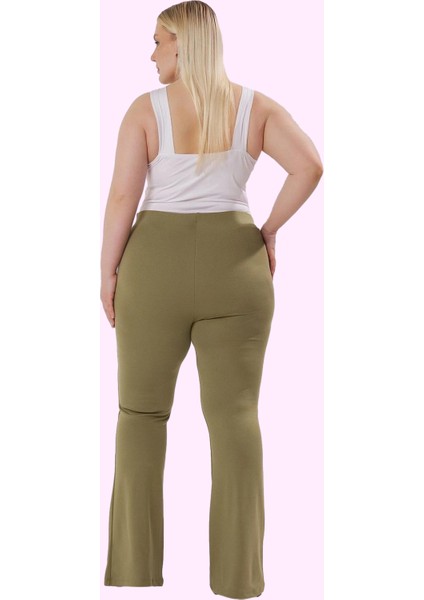 Kadın Büyük Beden Örme Pantolon Ispanyol Paça Flare Günlük Şıklık Yaz Aylarının Vazgeçilmezi modelleri